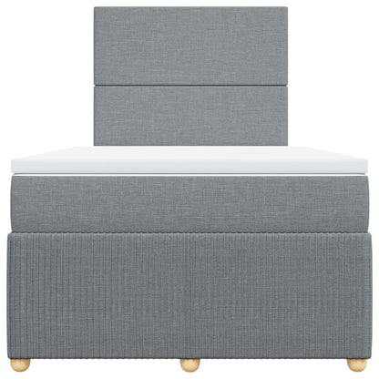 Boxspring met matras stof lichtgrijs 120x190 cm