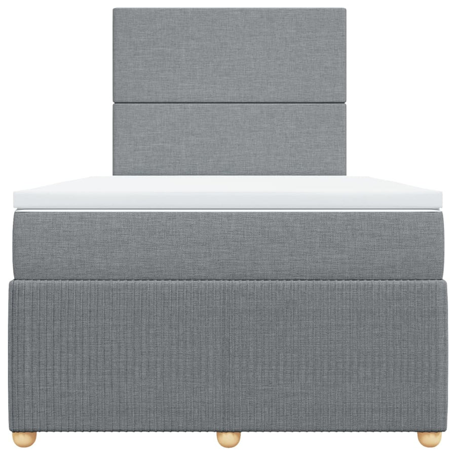 Boxspring met matras stof lichtgrijs 120x190 cm