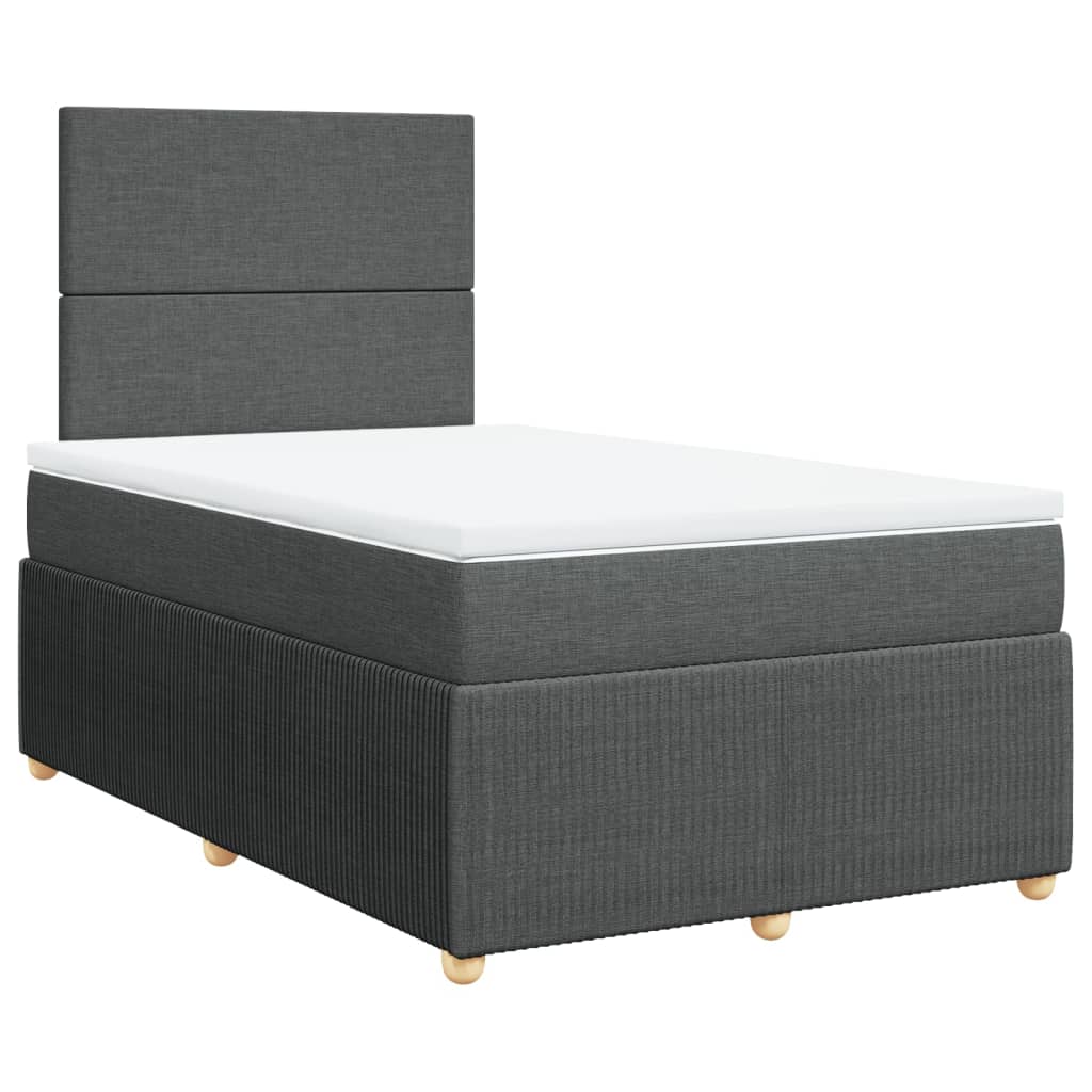 Boxspring met matras stof donkergrijs 120x190 cm