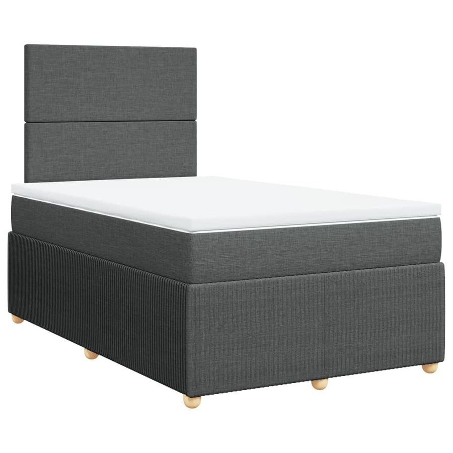 Boxspring met matras stof donkergrijs 120x190 cm