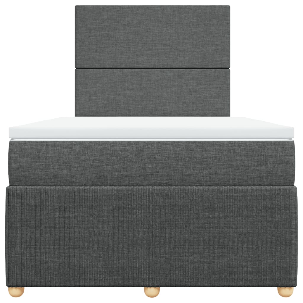 Boxspring met matras stof donkergrijs 120x190 cm