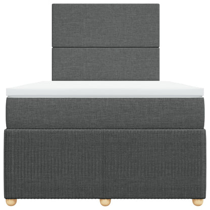 Boxspring met matras stof donkergrijs 120x190 cm
