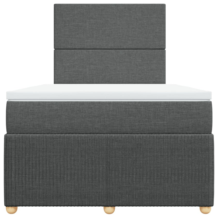 Boxspring met matras stof donkergrijs 120x190 cm