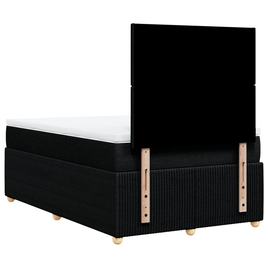 Boxspring met matras stof zwart 120x190 cm