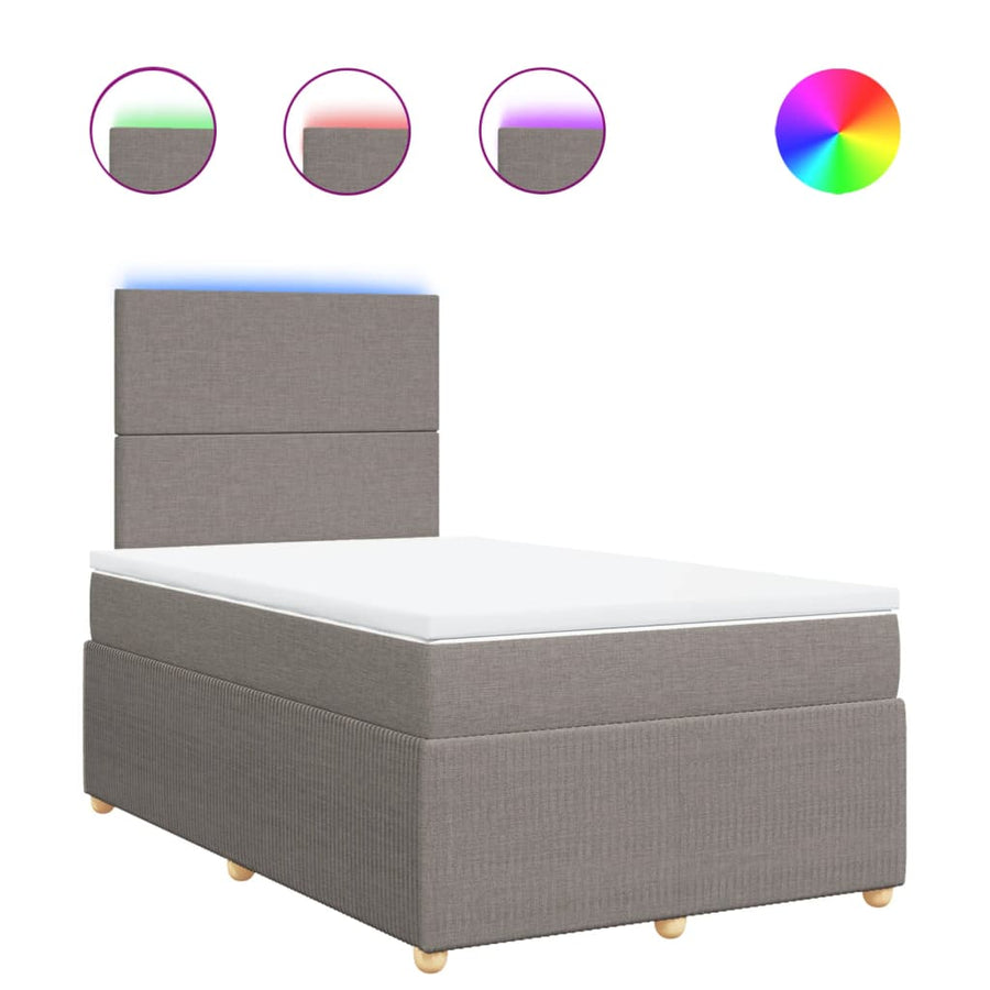 Boxspring met matras stof taupe 120x190 cm