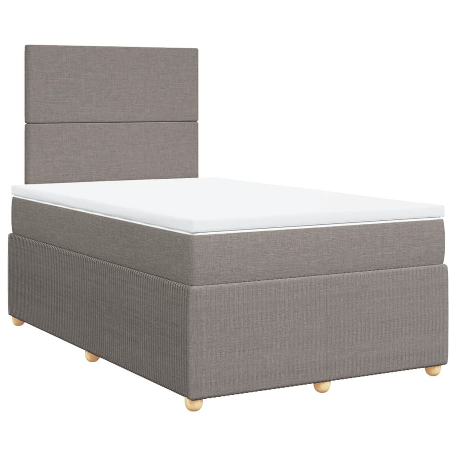 Boxspring met matras stof taupe 120x190 cm