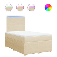 Boxspring met matras stof crèmekleurig 120x190 cm