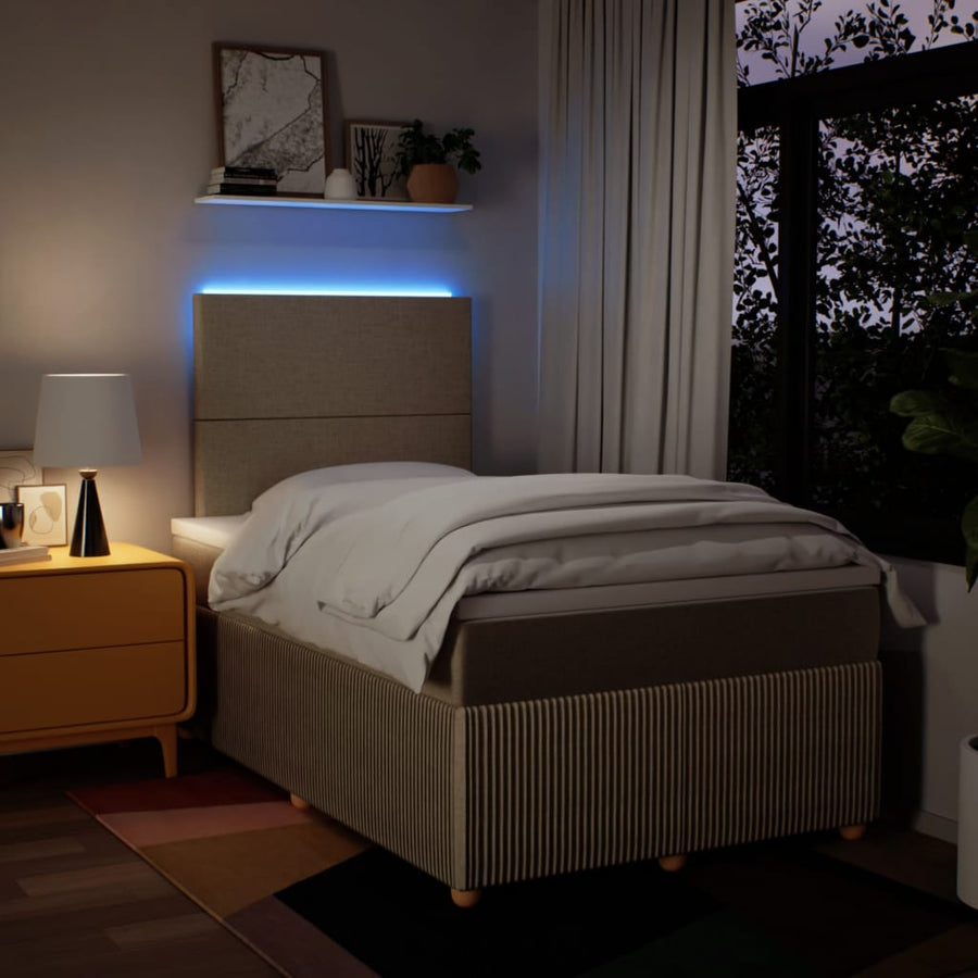 Boxspring met matras stof crèmekleurig 120x190 cm