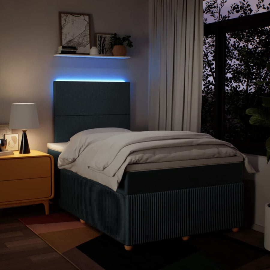 Boxspring met matras stof blauw 120x190 cm