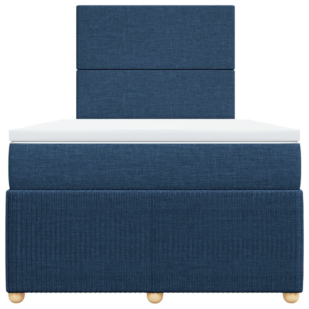 Boxspring met matras stof blauw 120x190 cm