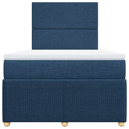 Boxspring met matras stof blauw 120x190 cm