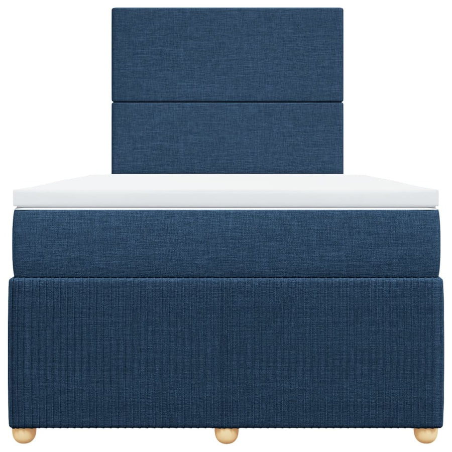 Boxspring met matras stof blauw 120x190 cm