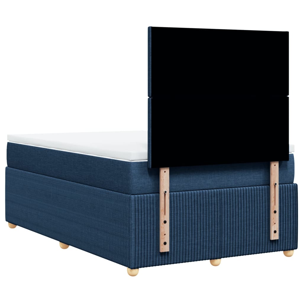 Boxspring met matras stof blauw 120x190 cm