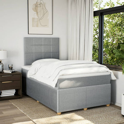 Boxspring met matras stof lichtgrijs 120x190 cm