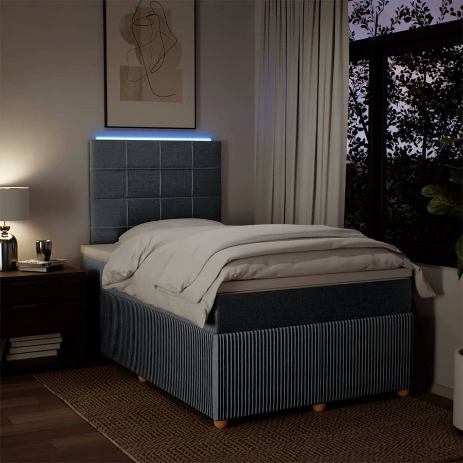 Boxspring met matras stof lichtgrijs 120x190 cm