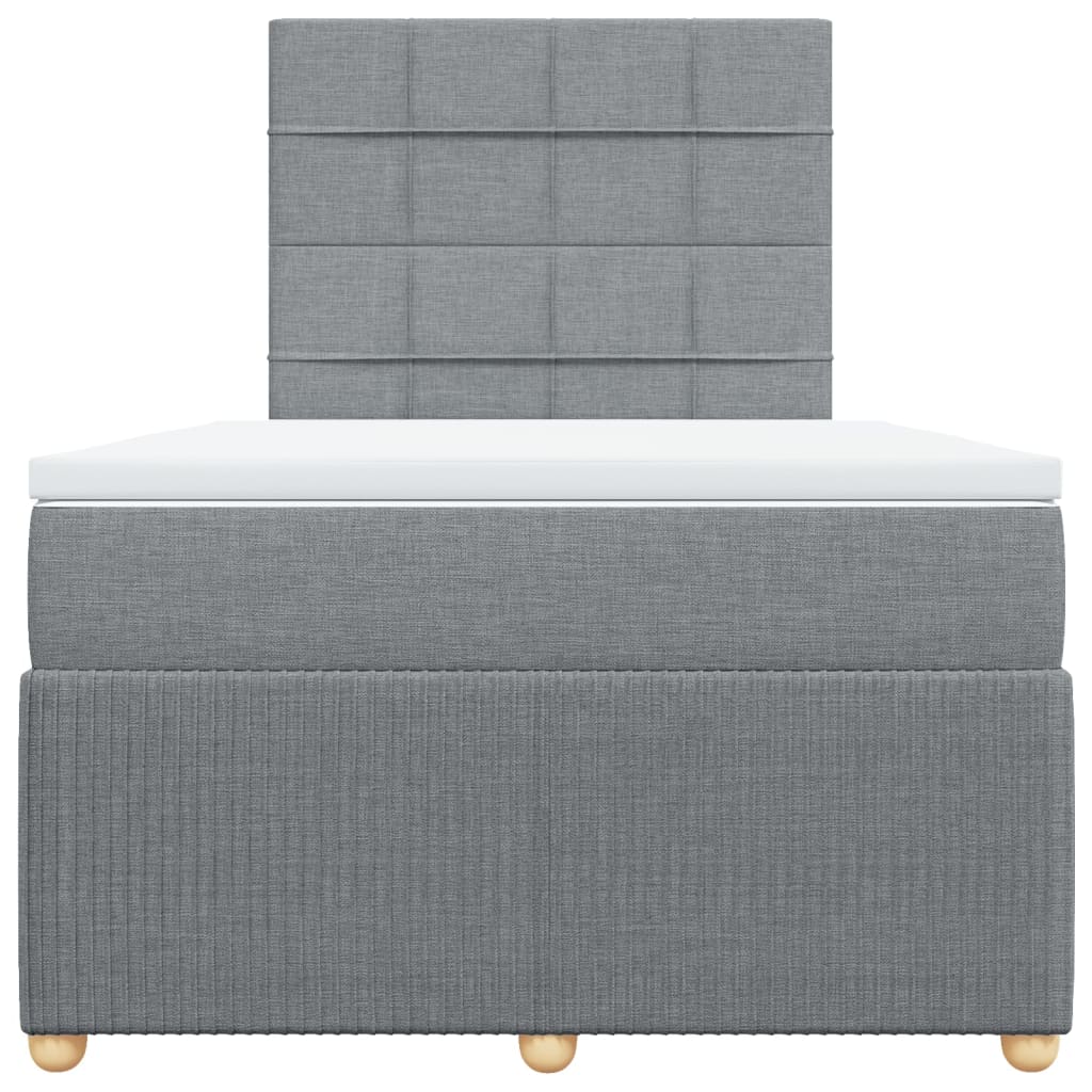 Boxspring met matras stof lichtgrijs 120x190 cm