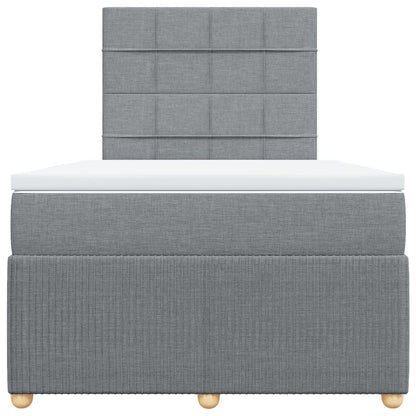 Boxspring met matras stof lichtgrijs 120x190 cm