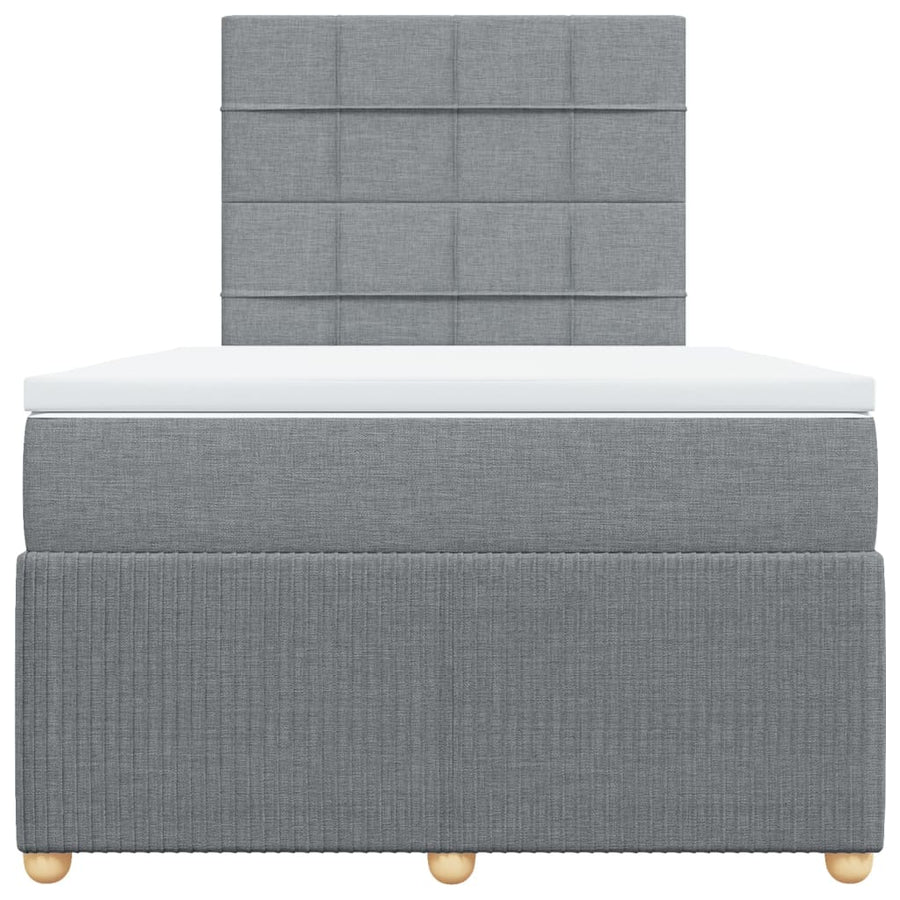 Boxspring met matras stof lichtgrijs 120x190 cm