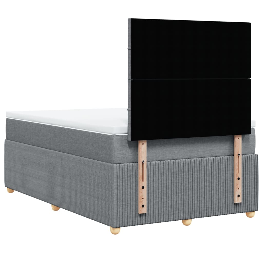 Boxspring met matras stof lichtgrijs 120x190 cm
