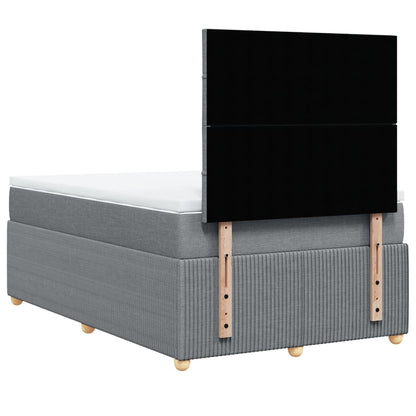 Boxspring met matras stof lichtgrijs 120x190 cm