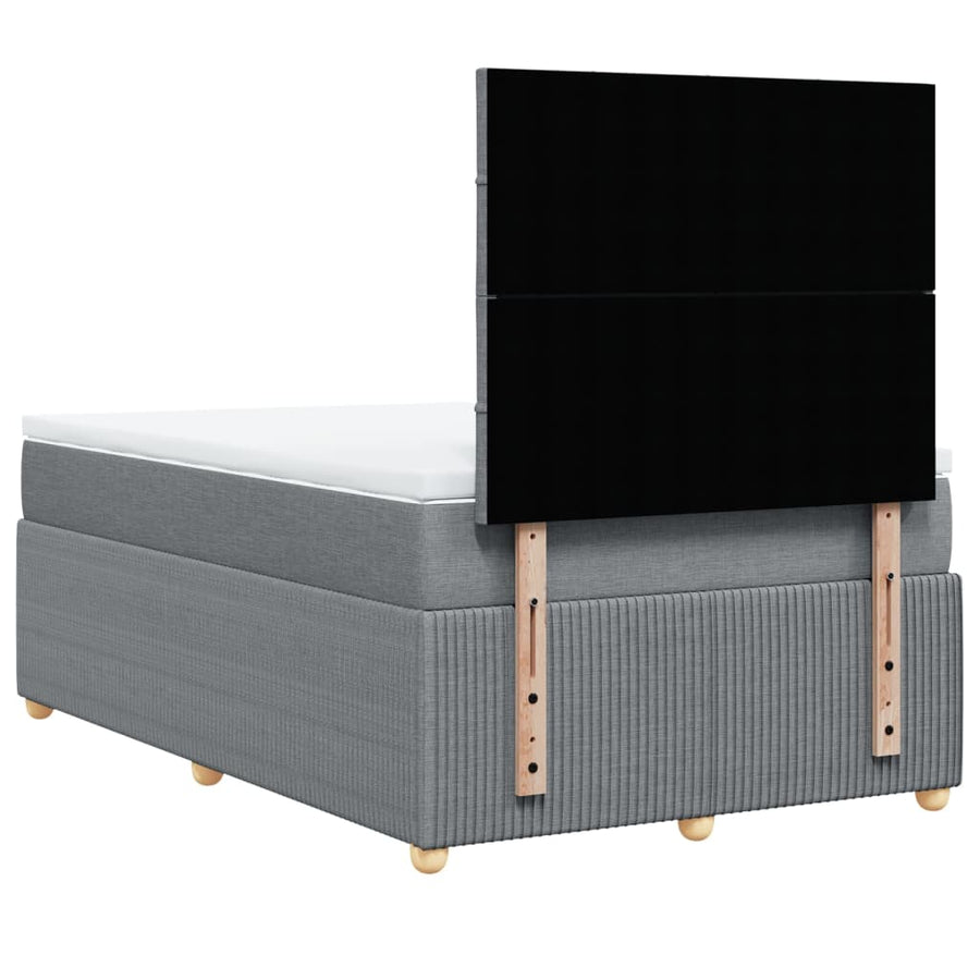 Boxspring met matras stof lichtgrijs 120x190 cm