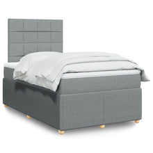 Boxspring met matras stof lichtgrijs 120x190 cm