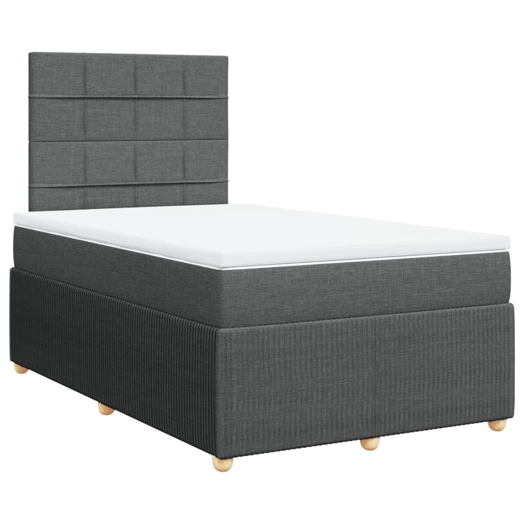 Boxspring met matras stof donkergrijs 120x190 cm