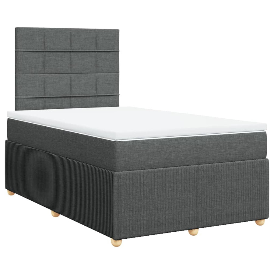 Boxspring met matras stof donkergrijs 120x190 cm