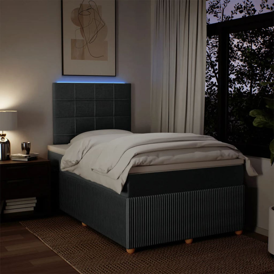 Boxspring met matras stof donkergrijs 120x190 cm
