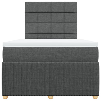 Boxspring met matras stof donkergrijs 120x190 cm