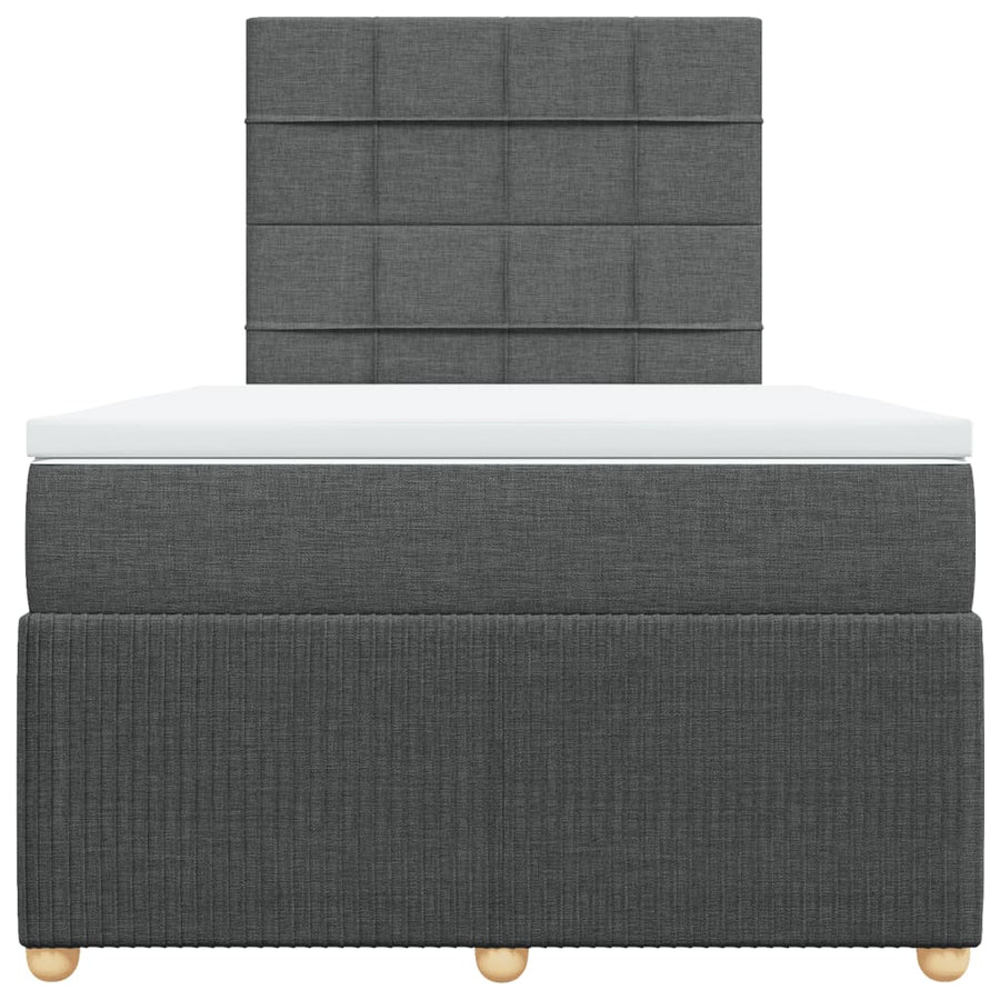 Boxspring met matras stof donkergrijs 120x190 cm