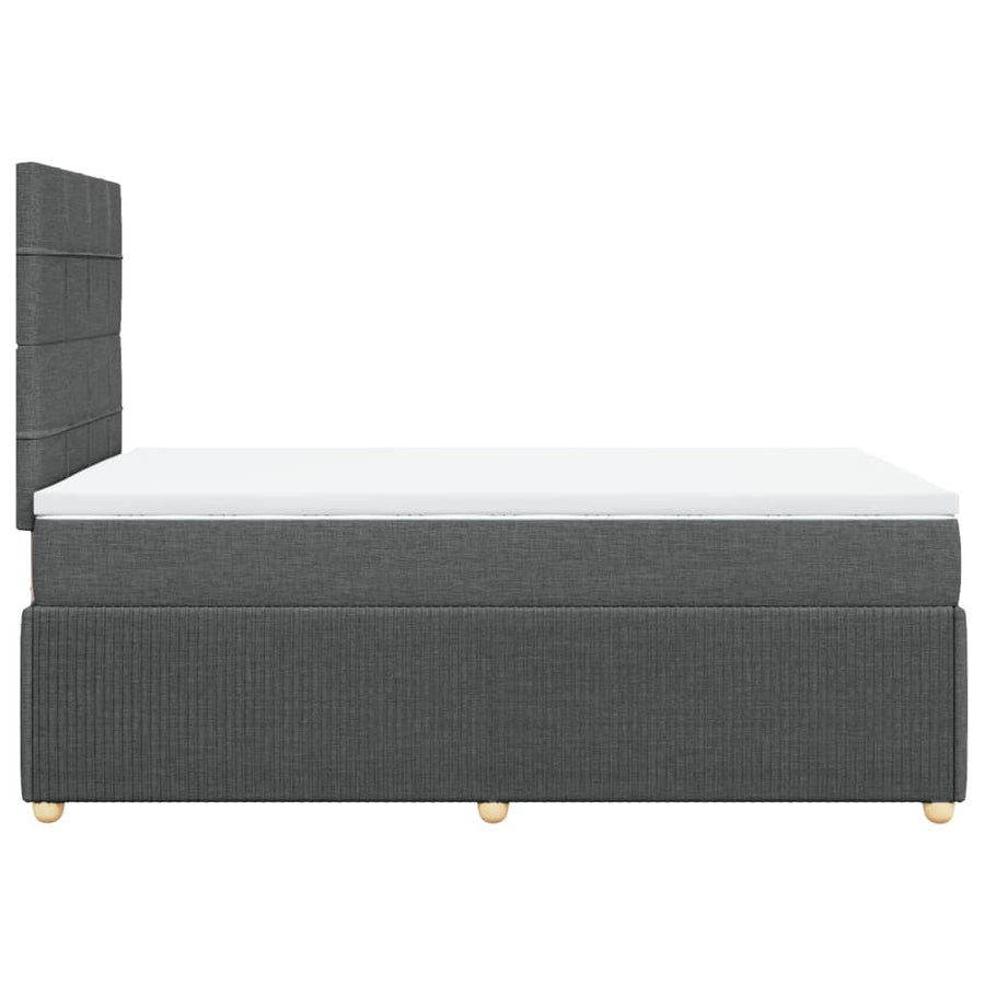 Boxspring met matras stof donkergrijs 120x190 cm