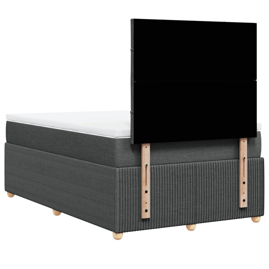 Boxspring met matras stof donkergrijs 120x190 cm