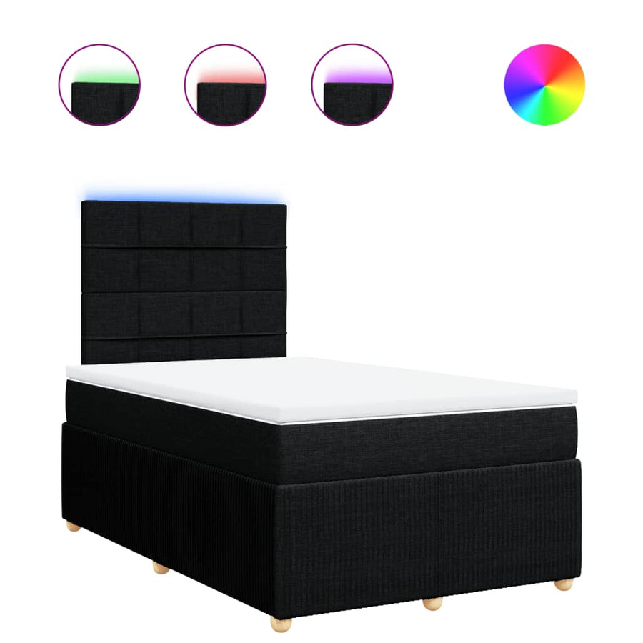 Boxspring met matras stof zwart 120x190 cm