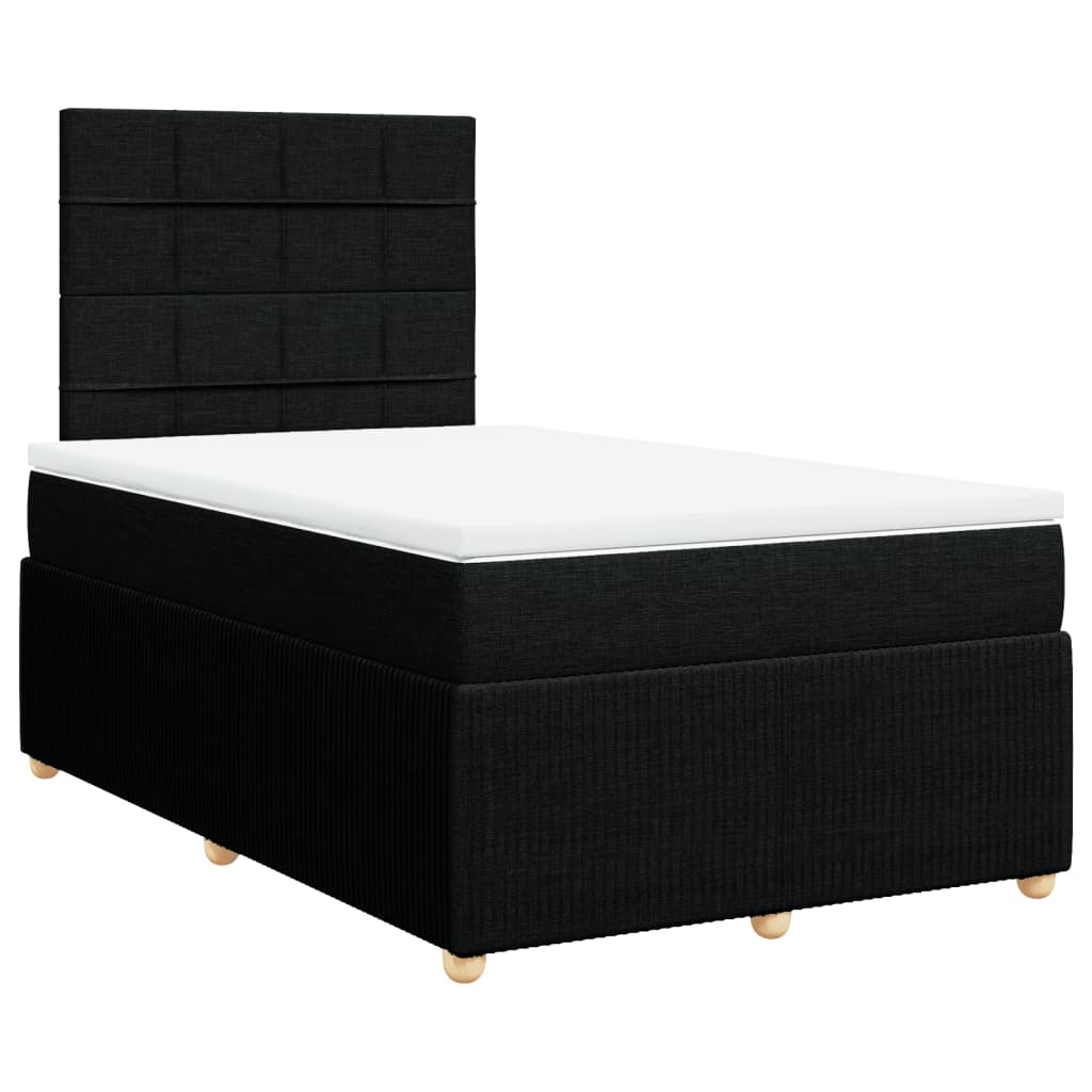 Boxspring met matras stof zwart 120x190 cm