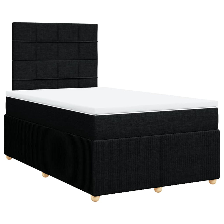 Boxspring met matras stof zwart 120x190 cm