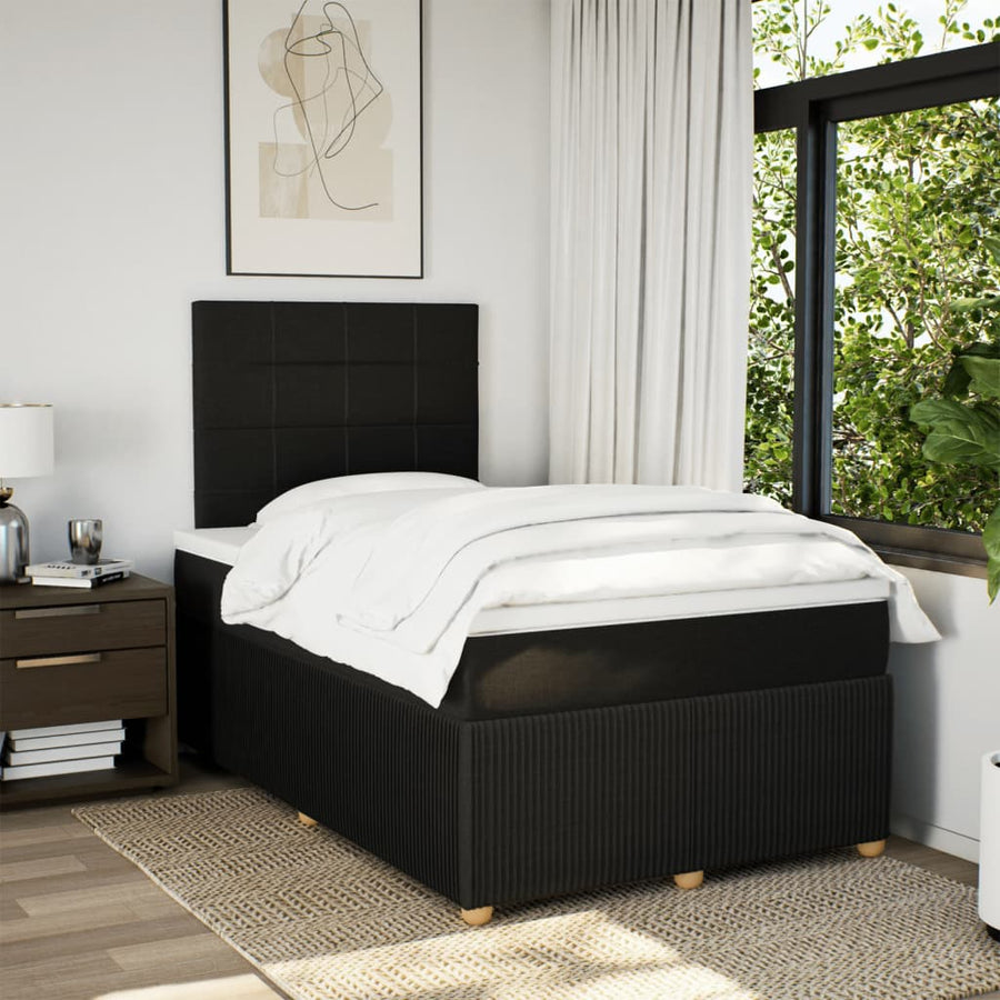 Boxspring met matras stof zwart 120x190 cm