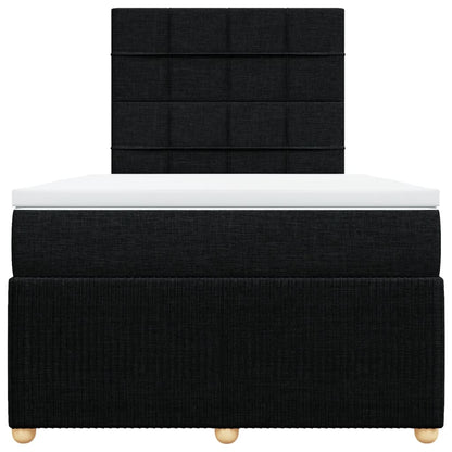 Boxspring met matras stof zwart 120x190 cm