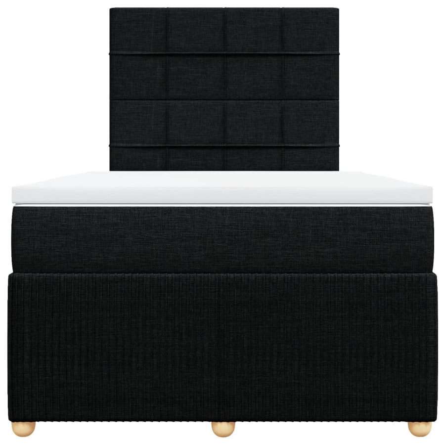 Boxspring met matras stof zwart 120x190 cm