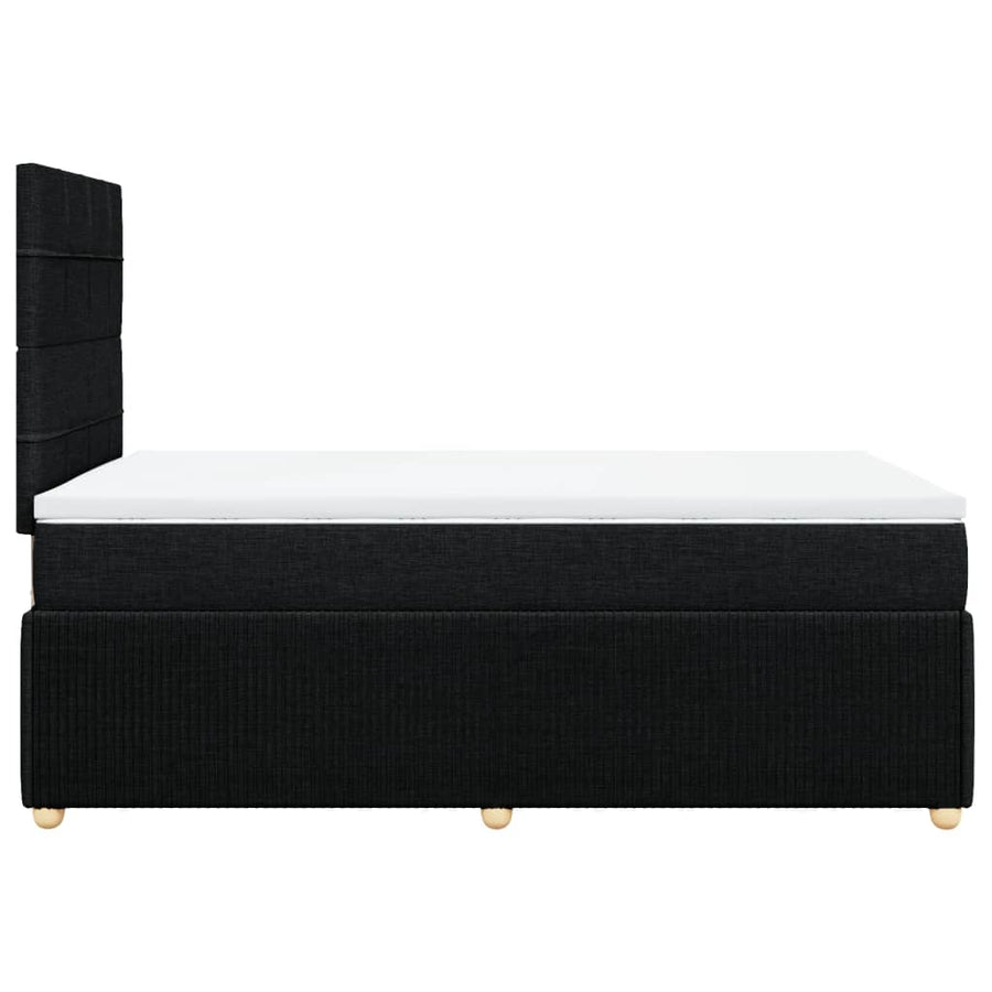 Boxspring met matras stof zwart 120x190 cm