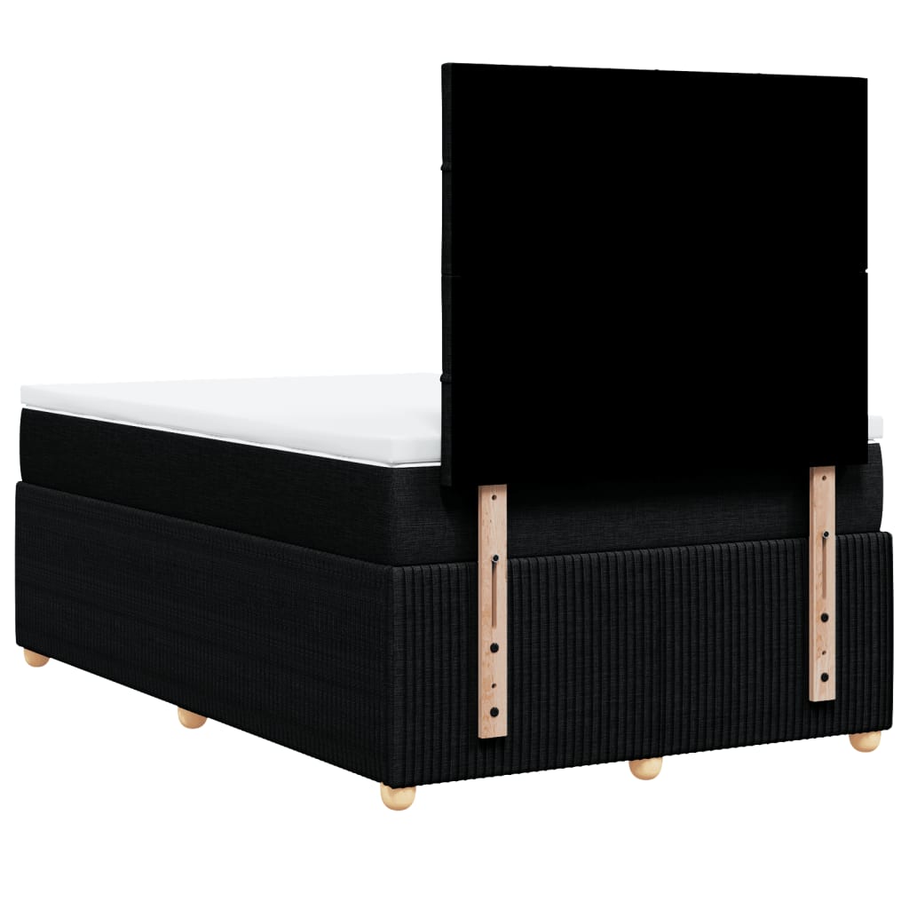 Boxspring met matras stof zwart 120x190 cm