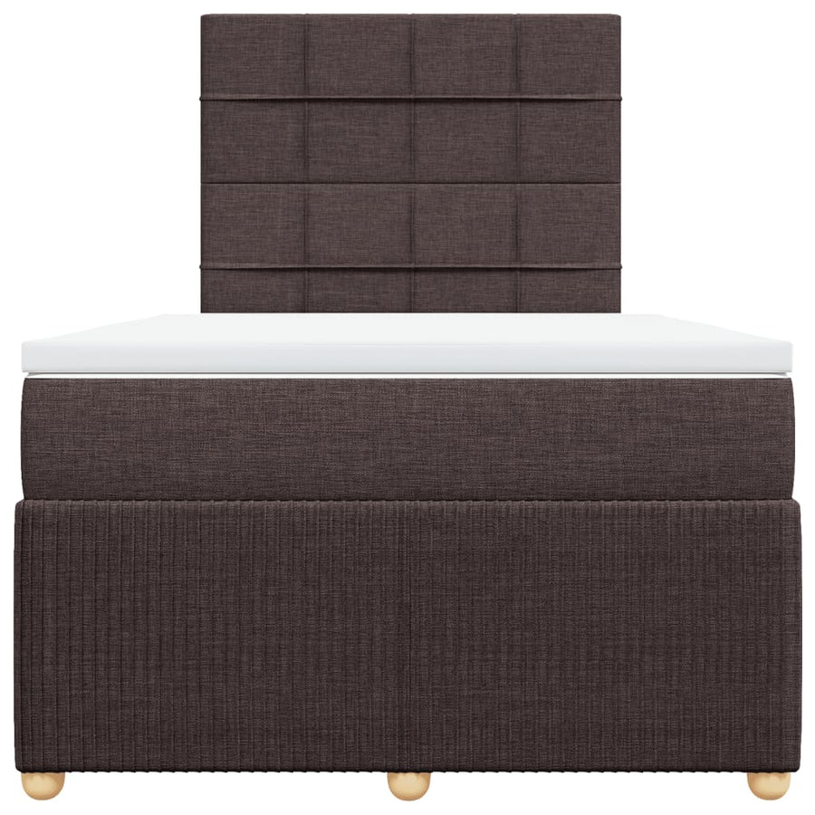 Boxspring met matras stof donkerbruin 120x190 cm