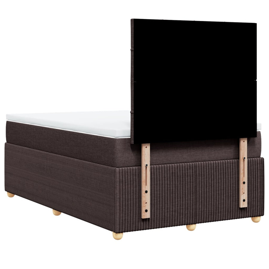 Boxspring met matras stof donkerbruin 120x190 cm