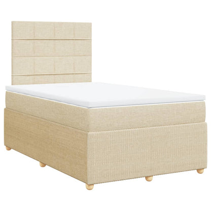 Boxspring met matras stof crèmekleurig 120x190 cm