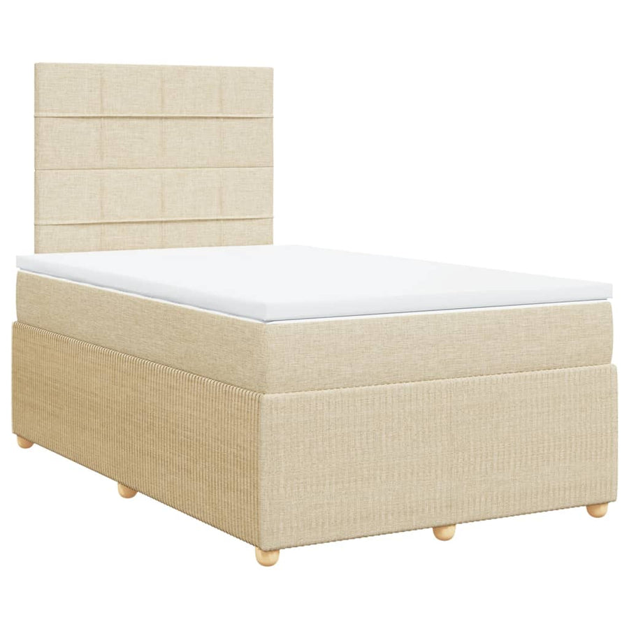 Boxspring met matras stof crèmekleurig 120x190 cm