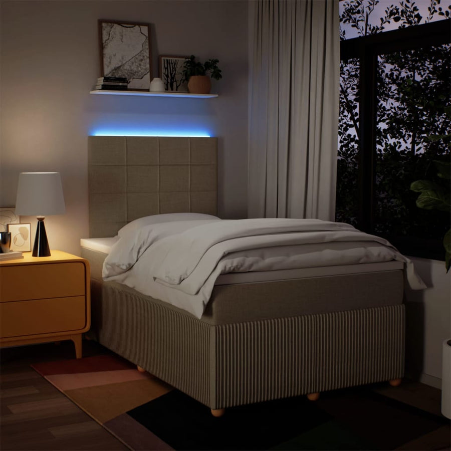 Boxspring met matras stof crèmekleurig 120x190 cm