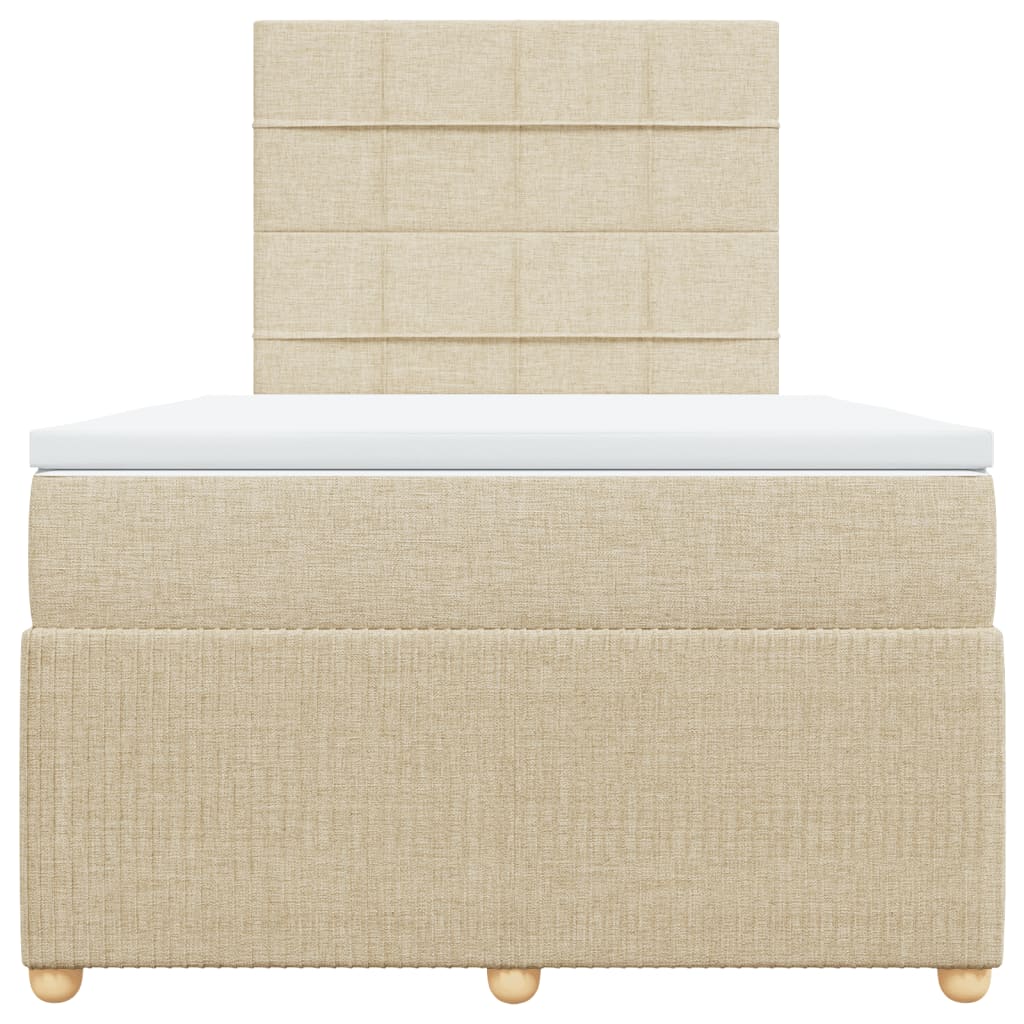 Boxspring met matras stof crèmekleurig 120x190 cm