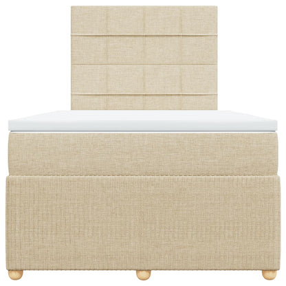 Boxspring met matras stof crèmekleurig 120x190 cm