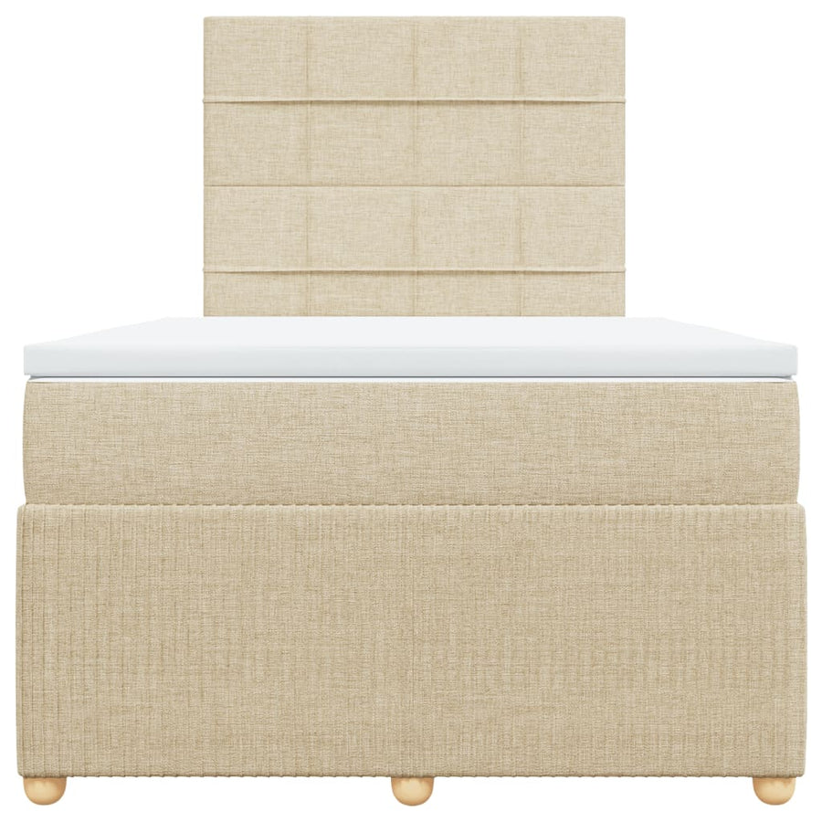Boxspring met matras stof crèmekleurig 120x190 cm