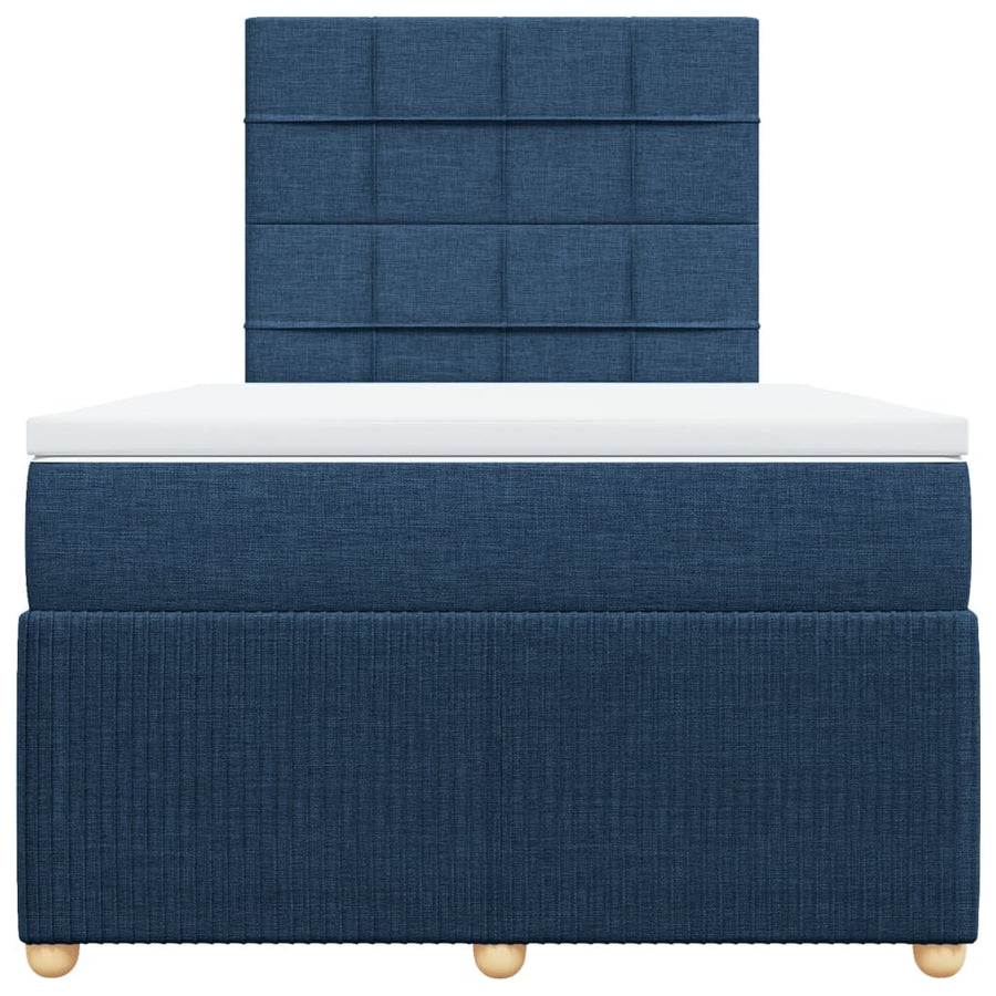 Boxspring met matras stof blauw 120x190 cm